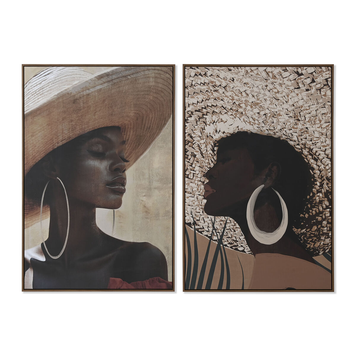 Canvas Home ESPRIT Brown Beige Colonial Hat 80 x 4,5 x 120 cm (2 Units)